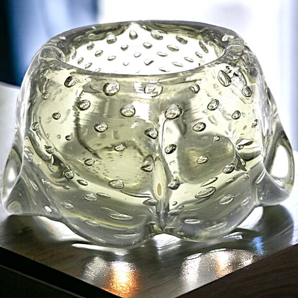 Italy Rare Murano Glass Bowl Barovier & Toso Bullicante Glass 60s - Picture 6 of 10